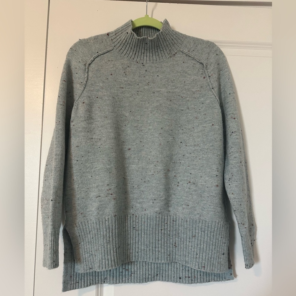 Loft Blue Flecked Mock Neck Sweater Sizs XS